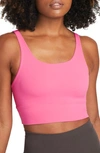 Nike Alate Solo Dri-fit Longline Sports Bra In Pinksicle/ Particle Grey