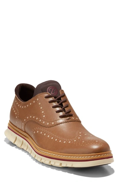 Cole Haan Zerøgrand Wingtip Waterproof Derby In Light Whiskey