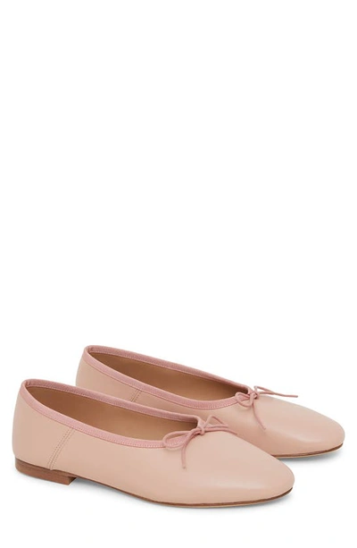 Mansur Gavriel Dream Leather Ballerina Pumps In Dahlia