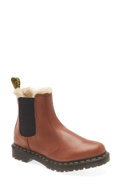 Dr. Martens' 2976 Faux Shearling Chelsea Boot In Saddle Tan