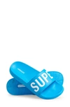 Superdry Code Core Pool Slide In Aqua/ Optic