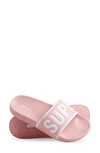 Superdry Code Core Pool Slide In Coral Blush/ Optic