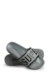 Superdry Code Core Pool Slide In Mid Grey/ Black