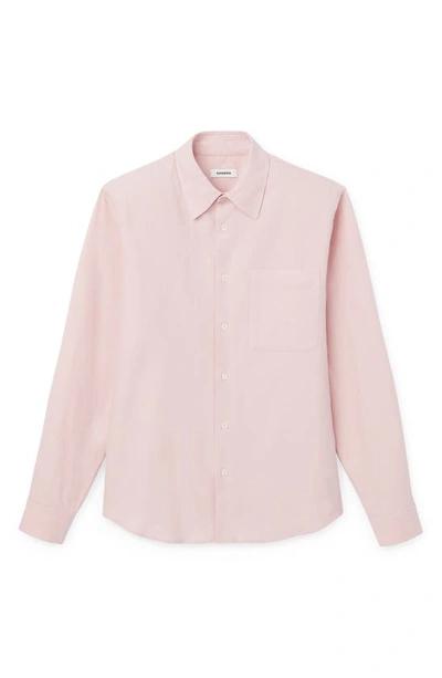 Sandro Solid Flannel Button-up Shirt In Pink