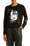 ALICE AND OLIVIA GLEESON STACE FACE STRETCH WOOL SWEATER
