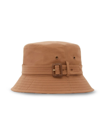 Burberry Gabardine Bucket Hat In Brown