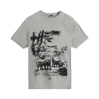 Pre-owned Kith For Amnh Wolves Vintage Tee 'concrete' In Grey