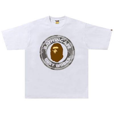Pre-owned Bape Color Camo Busy Works Relaxed Fit Tee 'white/grey'