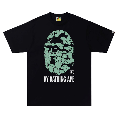 Pre-owned Bape Text Code Camo By Bathing Ape Tee 'black'