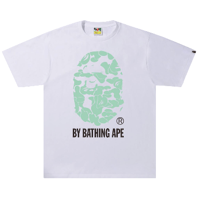 Pre-owned Bape Text Code Camo By Bathing Ape Tee 'white'