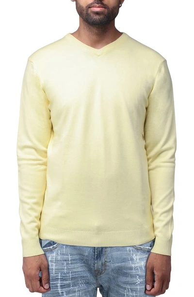 X-ray V-neck Rib Knit Sweater In Yellow