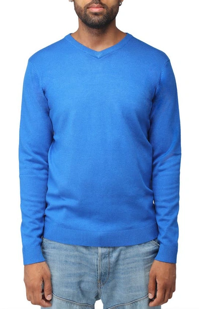 X-ray V-neck Rib Knit Sweater In Royal Blue