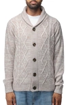 X-ray Cable Knit Button-down Sweater In Sand