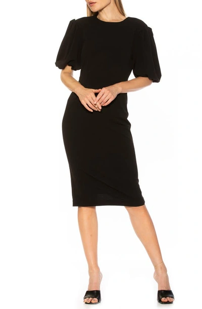 Alexia Admor Bubble Sleeve Midi Dress In Black