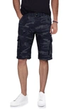 X-ray Belted Twill Trim Cargo Shorts In Navy Camo