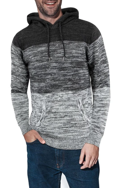 X-ray Two Tone Knitted Pullover Hoodie In White