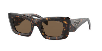 Prada Pr 15ys Tortoise Female Sunglasses In Dark Brown