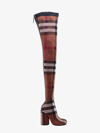Burberry Anita Knit Check Over-the-knee Boots In Brown