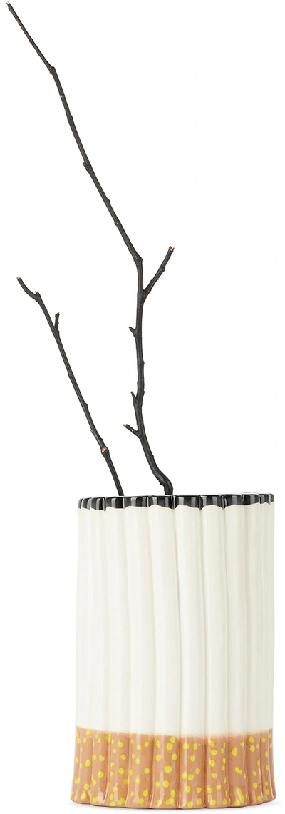 Joseph Algieri White Cigarette Vase In N/a