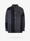 Ambush Logo-embroidered Patchwork Denim Shirt In Grey