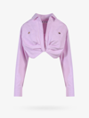 Off-white Co Twist Cropped Cargo Shirt In Purple