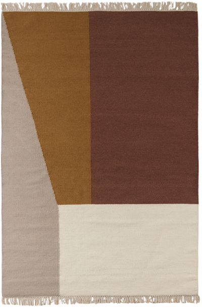 Ferm Living Brown & Beige Medium Kelim Rug In Borders