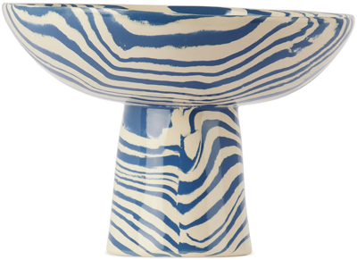 Henry Holland Studio Blue & White Stripe Chalice Bowl In Blue/white