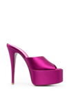 Paris Texas Marina 150mm Satin Platform Mules In Purple