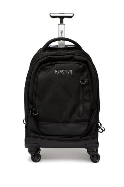 Reaction Kenneth Cole 1680d Poly 4 Wheel Roller Backpack In Black