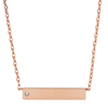 FOSSIL WOMEN'S ROSE GOLD STAINLESS STEEL ID NECKLACE