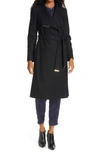 Ted Baker Rose Wrap Wool-blend Coat In Black