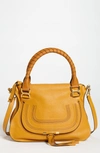 Chloé Medium Marcie Calfskin Leather Satchel In Safari