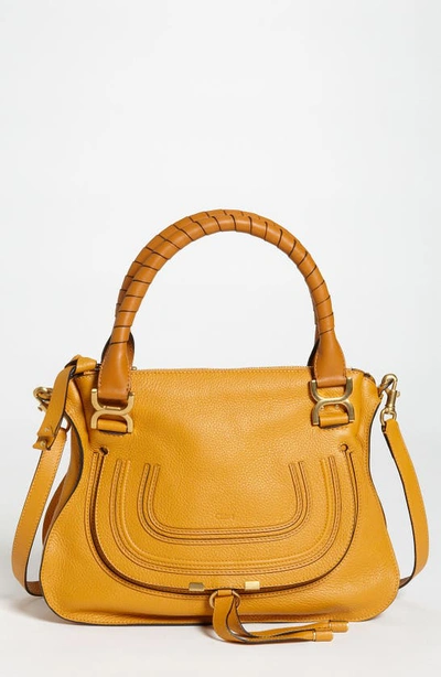 Chloé Medium Marcie Calfskin Leather Satchel In Safari