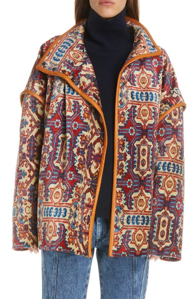 Isabel Marant Greta Leather-trimmed Convertible Jacket In Multicolour