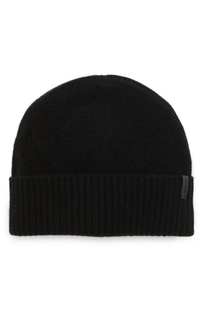 Vince Boiled Cashmere Cuff Beanie In Black
