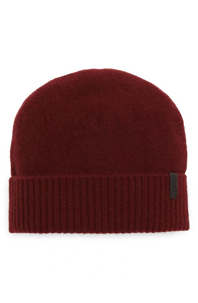 Vince Boiled Cashmere Cuff Beanie In Red
