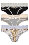 Honeydew Intimates Ahna 3-pack Hipster Panties In Bksilv/ Hg/ Natanml