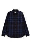 BURBERRY ANETTE CHECK WOOL FLANNEL BUTTON-DOWN SHIRT