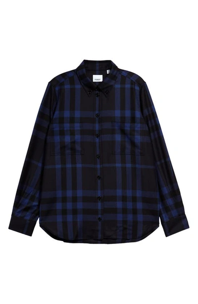 Burberry Anette Check Wool Flannel Button-down Shirt In Nocolor