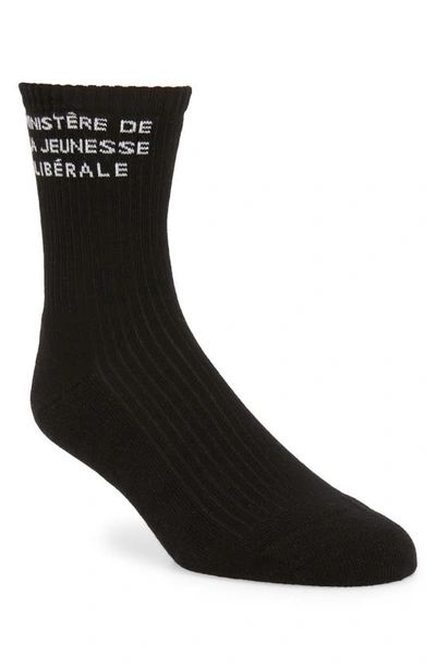 Liberal Youth Ministry Logo Intarsia Cotton Blend Socks In Black