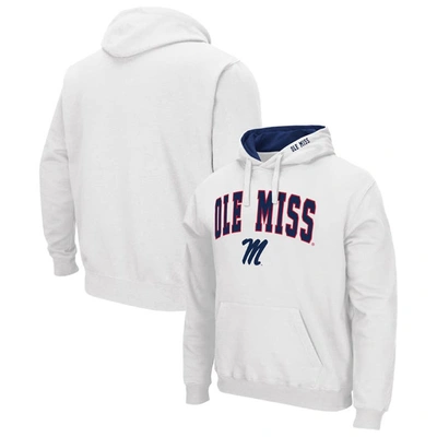 Colosseum Men's  White Ole Miss Rebels Arch & Team Logo 3.0 Pullover Hoodie