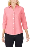 Foxcroft Paige Button-up Blouse In Pink Peach