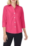 Foxcroft Margie Three-quarter Sleeve Button-up Shirt In French Rose