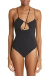 Nensi Dojaka Ssense Exclusive Black One-piece Swimsuit In Black