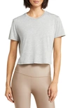 Alo Yoga Laid Back Crop T-shirt In Athletic Htr Gry