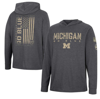 COLOSSEUM COLOSSEUM HEATHER BLACK MICHIGAN WOLVERINES TEAM OHT MILITARY APPRECIATION LONG SLEEVE HOODIE T-SHIR