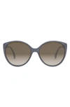 Fendi 59mm Gradient Round Sunglasses In Dusty Blue