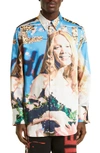 Jw Anderson X 'carrie' Poster Print Button-up Shirt In Blue Multi