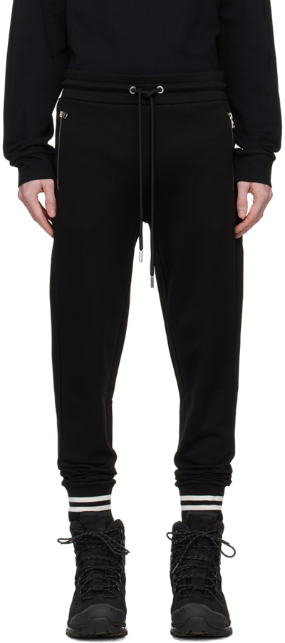 Moncler Kingsdale Striped Trim Sweatpants In Black