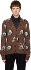 Amiri Wes Lang X  Repeat Skull Cardigan In Brown